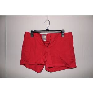 J-crew- 100% cotton fuschia chino broken in shorts w small holes size: 6